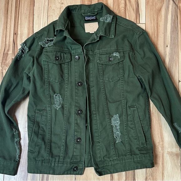 Snoop Dogg Olive Green Denim Jacket - Picture 2 of 5